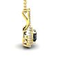 2-3/4 Carat Cushion Shape Mystic Topaz Necklace With Double Diamond Halo In 14 Karat Yellow Gold, 18 Inches Image-2