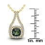 2-3/4 Carat Cushion Shape Mystic Topaz Necklace With Double Diamond Halo In 14 Karat Yellow Gold, 18 Inches Image-3