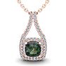 2-3/4 Carat Cushion Shape Mystic Topaz Necklace With Double Diamond Halo In 14 Karat Rose Gold, 18 Inches Image-1