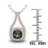 2-3/4 Carat Cushion Shape Mystic Topaz Necklace With Double Diamond Halo In 14 Karat Rose Gold, 18 Inches Image-3