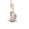 2 3/4 Carat Cushion Cut Green Amethyst and Double Halo Diamond Necklace In 14 Karat Rose Gold, 18 Inches Image-2