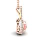 3-3/4 Carat Cushion Shape Morganite Necklace and Double Diamond Halo In 14 Karat Rose Gold With 18 Inch Chain Image-2