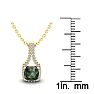 1-1/2 Carat Cushion Shape Mystic Topaz Necklace With Diamond Halo In 14 Karat Yellow Gold, 18 Inches Image-3