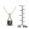 1-1/2 Carat Cushion Shape Mystic Topaz Necklace With Diamond Halo In 14 Karat Rose Gold, 18 Inches Image-3