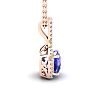 1 1/4 Carat Cushion Cut Tanzanite and Classic Halo Diamond Necklace In 14 Karat Rose Gold, 18 Inches Image-2