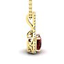 Garnet Necklace: Garnet Jewelry: 1 1/3 Carat Cushion Cut Garnet and Classic Halo Diamond Necklace In 14 Karat Yellow Gold, 18 Inches Image-2