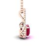 1 1/2 Carat Cushion Cut Ruby and Classic Halo Diamond Necklace In 14 Karat Rose Gold, 18 Inches Image-2