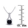 1 1/4 Carat Cushion Cut Sapphire and Classic Halo Diamond Necklace In 14 Karat White Gold, 18 Inches Image-3