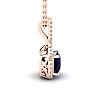 1 1/4 Carat Cushion Cut Sapphire and Classic Halo Diamond Necklace In 14 Karat Rose Gold, 18 Inches Image-2