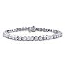 CUSTOM BEZEL SETTING 8 Inch, 3 1/2ct Round Based Diamond Tennis Bracelet in 14k White Gold Image-1