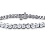 CUSTOM BEZEL SETTING 8 Inch, 3 1/2ct Round Based Diamond Tennis Bracelet in 14k White Gold Image-2