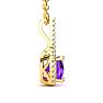 2 Carat Cushion Cut Amethyst and Classic Halo Diamond Necklace In 14 Karat Yellow Gold, 18 Inches Image-2