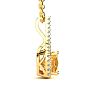1 3/4 Carat Cushion Cut Citrine and Classic Halo Diamond Necklace In 14 Karat Yellow Gold, 18 Inches Image-2