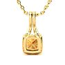 1 3/4 Carat Cushion Cut Citrine and Classic Halo Diamond Necklace In 14 Karat Yellow Gold, 18 Inches Image-3