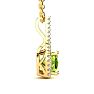1 3/4 Carat Cushion Cut Peridot and Classic Halo Diamond Necklace In 14 Karat Yellow Gold, 18 Inches Image-2