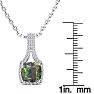 2 Carat Cushion Shape Mystic Topaz Necklace With Diamond Halo In 14 Karat White Gold, 18 Inches Image-4