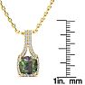 2 Carat Cushion Shape Mystic Topaz Necklace With Diamond Halo In 14 Karat Yellow Gold, 18 Inches Image-4