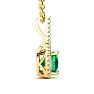 2 Carat Cushion Shape Emerald Necklaces With Diamond Halo In 14 Karat Yellow Gold, 18 Inch Chain Image-2