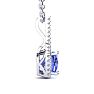 1 3/4 Carat Cushion Cut Tanzanite and Classic Halo Diamond Necklace In 14 Karat White Gold, 18 Inches
 Image-2