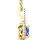1 3/4 Carat Cushion Cut Tanzanite and Classic Halo Diamond Necklace In 14 Karat Yellow Gold, 18 Inches
 Image-2