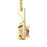 2 Carat Cushion Shape Morganite Necklace with Diamond Halo In 14 Karat Yellow Gold With 18 Inch Chain Image-2