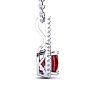 2 Carat Cushion Cut Ruby and Classic Halo Diamond Necklace In 14 Karat White Gold, 18 Inches Image-2