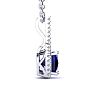 2 Carat Cushion Cut Sapphire and Classic Halo Diamond Necklace In 14 Karat White Gold, 18 Inches Image-2