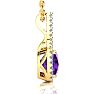 2 1/2 Carat Cushion Cut Amethyst and Classic Halo Diamond Necklace In 14 Karat Yellow Gold, 18 Inches Image-3