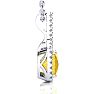 2 1/2 Carat Cushion Cut Citrine and Classic Halo Diamond Necklace In 14 Karat White Gold, 18 Inches Image-3