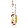 2 1/2 Carat Cushion Cut Citrine and Classic Halo Diamond Necklace In 14 Karat Rose Gold, 18 Inches Image-3