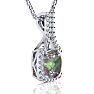 2-1/2 Carat Cushion Shape Mystic Topaz Necklace With Diamond Halo In 14 Karat White Gold, 18 Inches Image-2