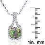 2-1/2 Carat Cushion Shape Mystic Topaz Necklace With Diamond Halo In 14 Karat White Gold, 18 Inches Image-4