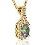 2-1/2 Carat Cushion Shape Mystic Topaz Necklace With Diamond Halo In 14 Karat Yellow Gold, 18 Inches Image-2