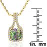 2-1/2 Carat Cushion Shape Mystic Topaz Necklace With Diamond Halo In 14 Karat Yellow Gold, 18 Inches Image-4