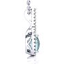 Aquamarine Necklace: Aquamarine Jewelry: 2 1/2 Carat Cushion Cut Aquamarine and Classic Halo Diamond Necklace In 14 Karat White Gold, 18 Inches Image-3