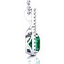 2-1/2 Carat Cushion Shape Emerald Necklaces With Diamond Halo In 14 Karat White Gold, 18 Inch Chain Image-3