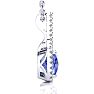 3 Carat Cushion Cut Tanzanite and Classic Halo Diamond Necklace In 14 Karat White Gold, 18 Inches Image-3