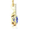 3 Carat Cushion Cut Tanzanite and Classic Halo Diamond Necklace In 14 Karat Yellow Gold, 18 Inches Image-3