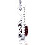Garnet Necklace: Garnet Jewelry: 3 2/3 Carat Cushion Cut Garnet and Classic Halo Diamond Necklace In 14 Karat White Gold, 18 Inches Image-3