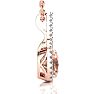 3-1/2 Carat Cushion Shape Morganite Necklace with Diamond Halo In 14 Karat Rose Gold With 18 Inch Chain Image-3