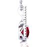 3 1/2 Carat Cushion Cut Ruby and Classic Halo Diamond Necklace In 14 Karat White Gold, 18 Inches Image-3