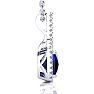 3 1/2 Carat Cushion Cut Sapphire and Classic Halo Diamond Necklace In 14 Karat White Gold, 18 Inches Image-3
