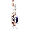 3 1/2 Carat Cushion Cut Sapphire and Classic Halo Diamond Necklace In 14 Karat Rose Gold, 18 Inches Image-3