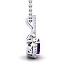 1 1/4 Carat Oval Shape Amethyst and Halo Diamond Necklace In 14 Karat White Gold, 18 Inches Image-2