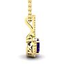 1 1/4 Carat Oval Shape Amethyst and Halo Diamond Necklace In 14 Karat Yellow Gold, 18 Inches Image-2