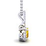 1 1/4 Carat Oval Shape Citrine and Halo Diamond Necklace In 14 Karat White Gold, 18 Inches Image-2