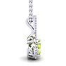 1 1/2 Carat Oval Shape Peridot and Halo Diamond Necklace In 14 Karat White Gold, 18 Inches Image-2