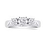 Cheap Engagement Rings, 1/4ct Three Diamond Ring in White Gold Image-1
