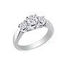Cheap Engagement Rings, 1/4ct Three Diamond Ring in White Gold Image-2
