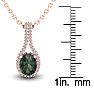 1-1/4 Carat Oval Shape Mystic Topaz Necklace With Diamond Halo 14 Karat Rose Gold, 18 Inches Image-3